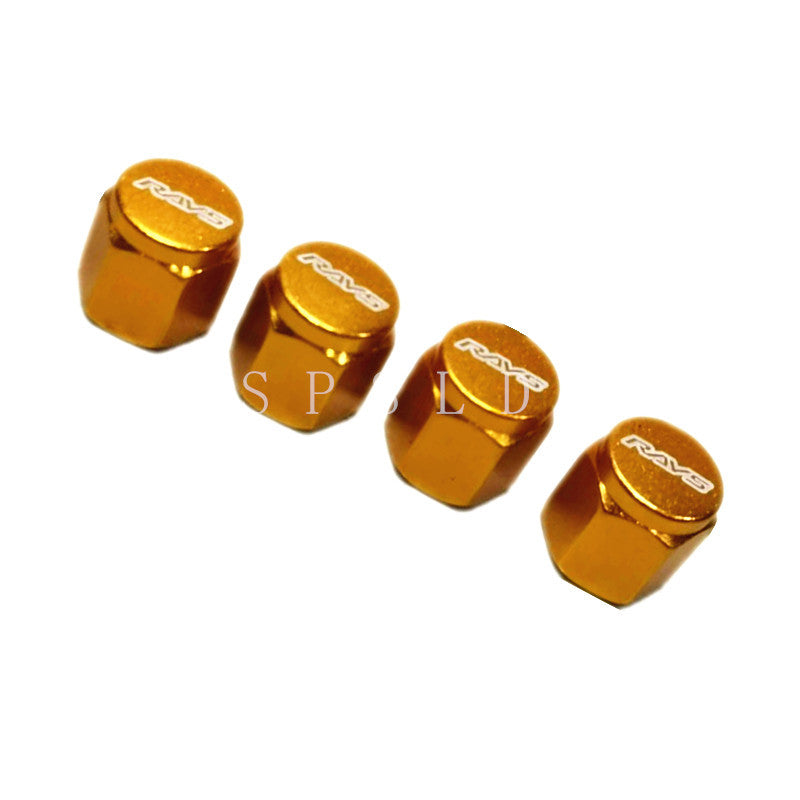 Automobile tire valve cap tire valve cap aluminum alloy explosion-proof valve core cover decorative cap 4 pieces