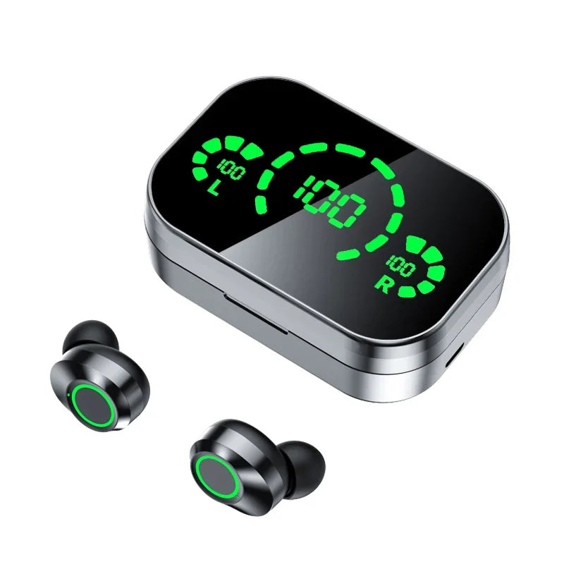 Wireless Bluetooth 5.4 Earbuds Semi-in-ear Design Endurance Battery Earphones With Mic Display Companion for Active Lifestyles