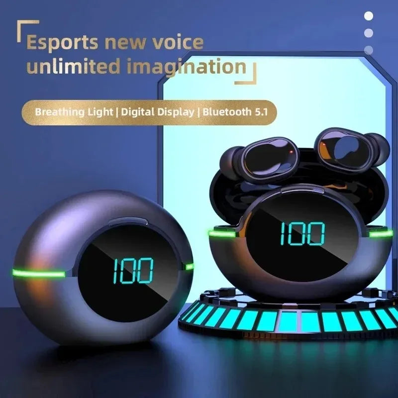 Wireless TWS In-Ear Bluetooth 5.3 Earbuds Sports Headphones with Waterproof Noise Reduction Digital Display Gaming Earphones