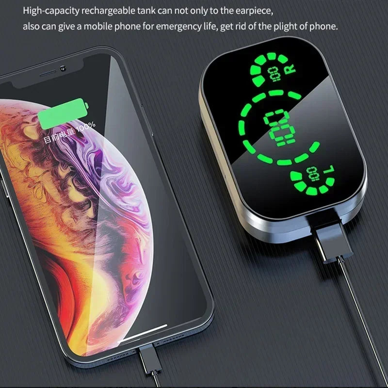 Wireless Bluetooth 5.4 Earbuds Semi-in-ear Design Endurance Battery Earphones With Mic Display Companion for Active Lifestyles