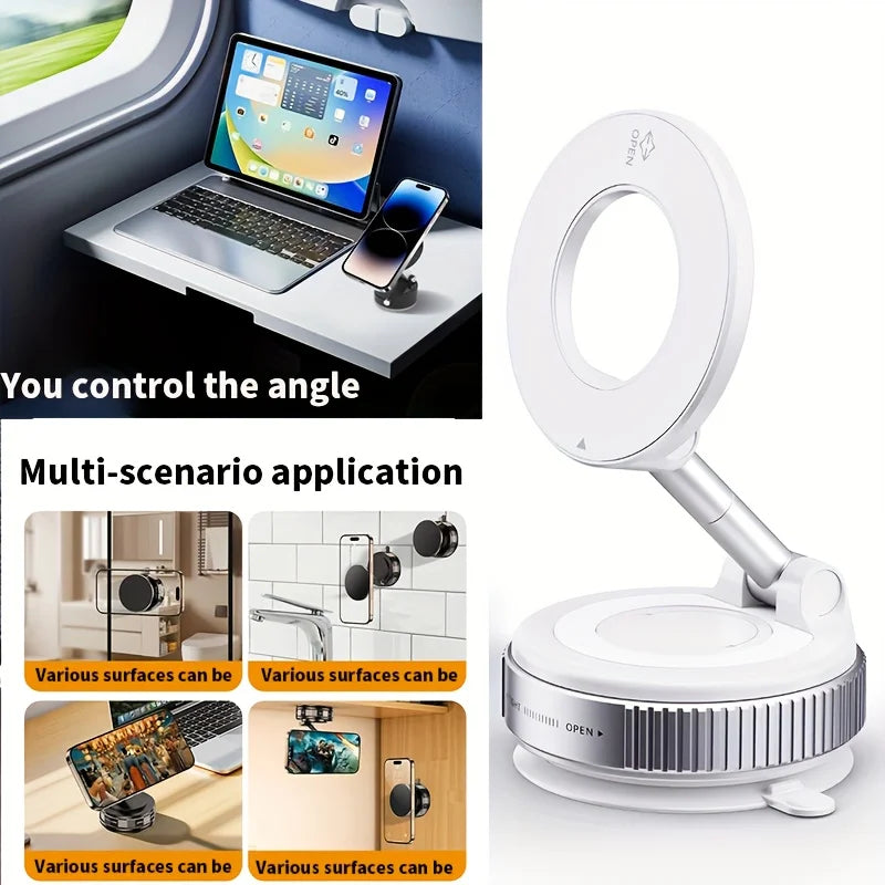 Magnetic Phone Holder 360° Rotatable Phone Holder | Foldable Design, Vacuum Suction Cup | Perfect for Car Dashboard