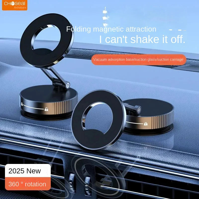 Magnetic Phone Holder 360° Rotatable Phone Holder | Foldable Design, Vacuum Suction Cup | Perfect for Car Dashboard