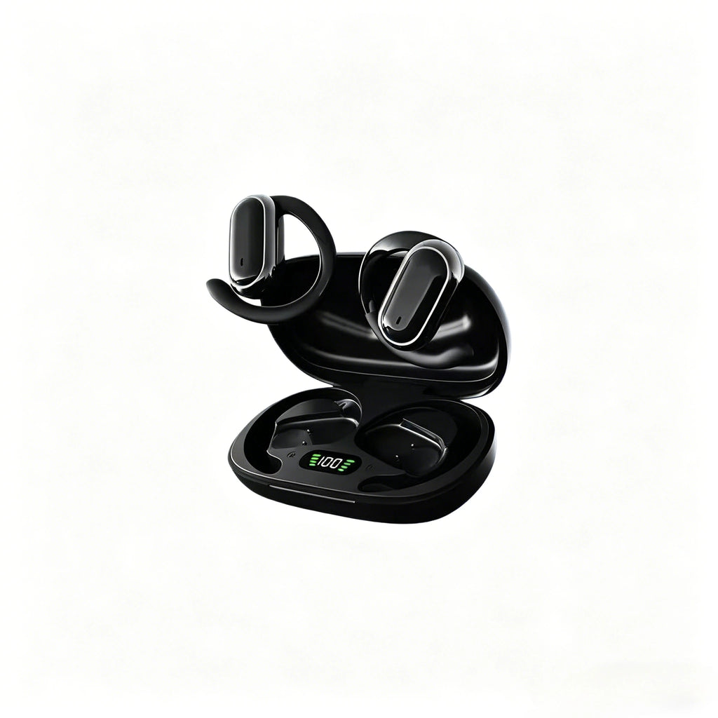 Wireless OWS Earhook Microphone Earphones with Smart LED Display Bluetooth 5.3 Earbuds for Enhanced Sound Comfort Headphones