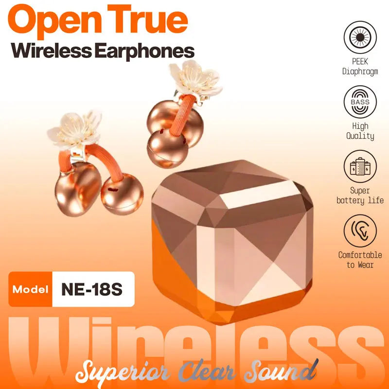 Wireless Earbuds with Earring-Style Accents Compact Convenient Noise-Canceling Bluetooth TWS Earbuds for Women