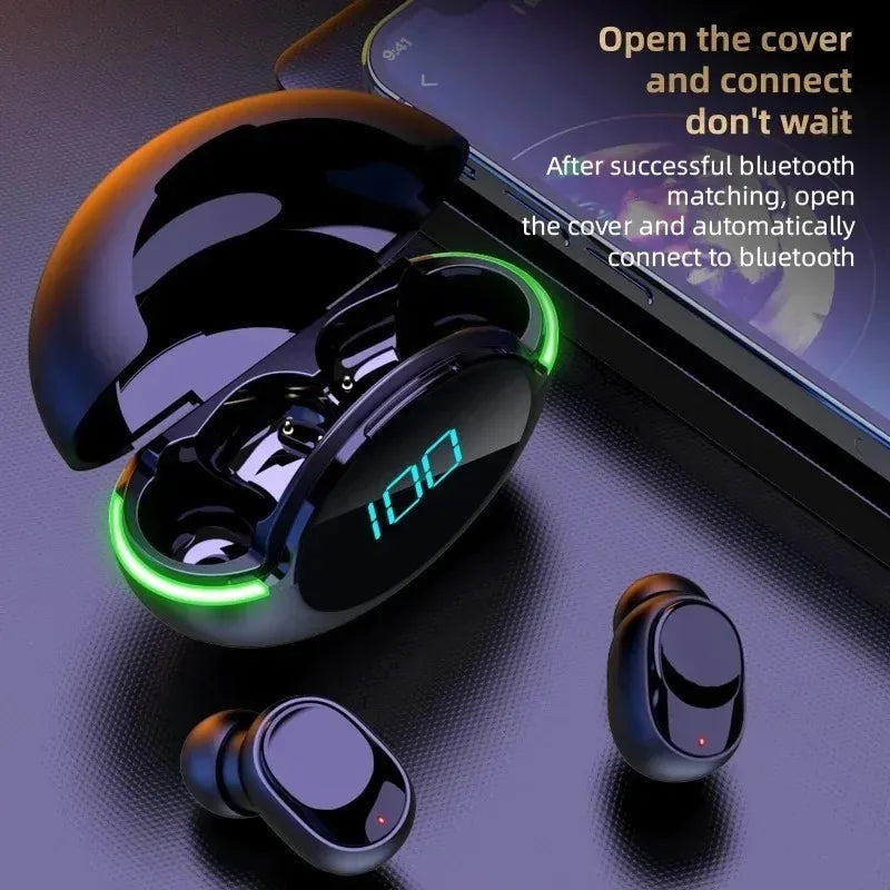 Wireless TWS In-Ear Bluetooth 5.3 Earbuds Sports Headphones with Waterproof Noise Reduction Digital Display Gaming Earphones